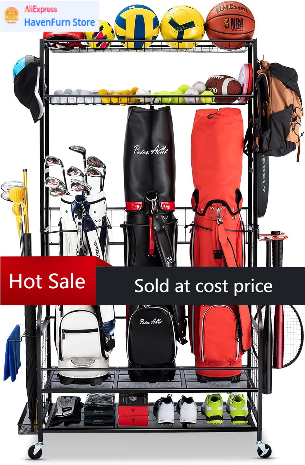 Golf Equipment Organizer For Garage - Activity priceGolf Bag Storage Garage Organizer,