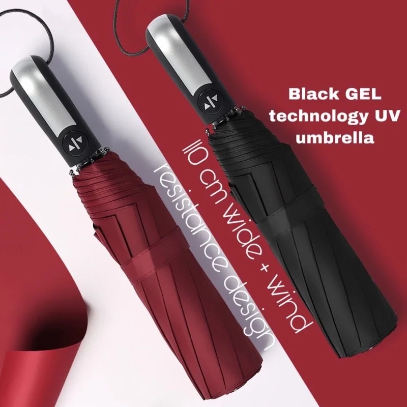 Golf Umbrella Large - Automatic Folding Vinyl Umbrella, Ten-Bone Umbrella
