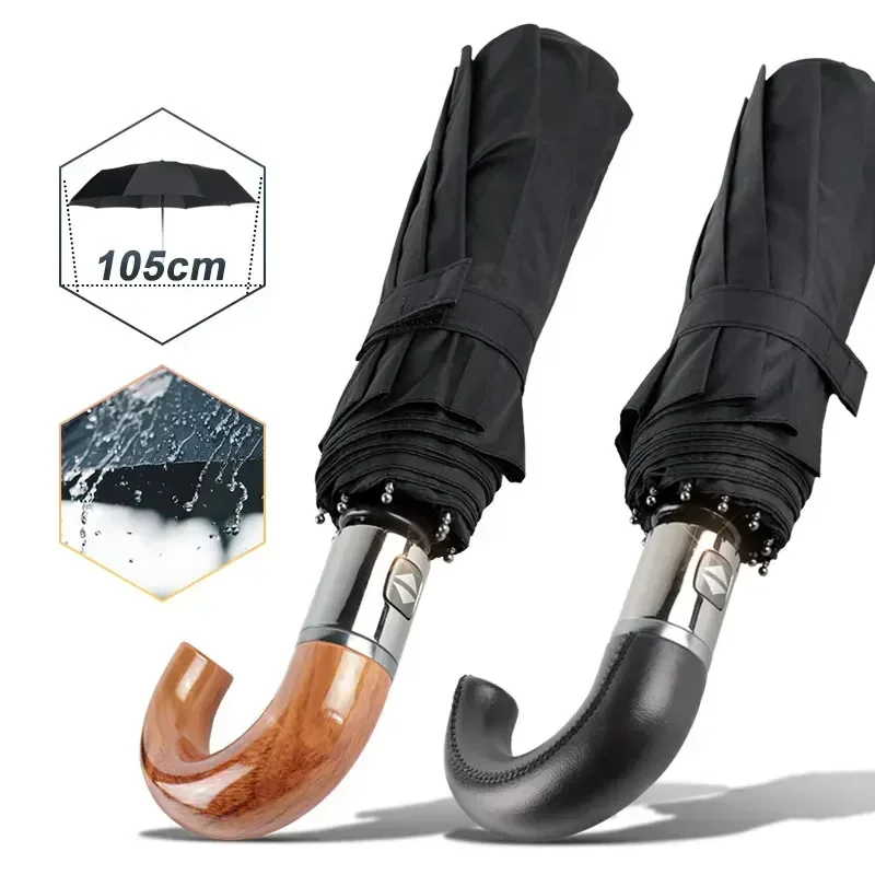 Golf Umbrella Large - A4 Luxury Reverse Umbrella Men Wooden