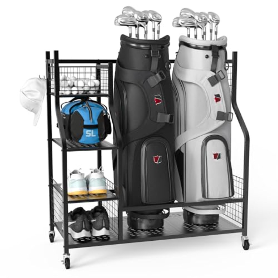 Golf Equipment Organizer For Garage - Golf Bag Storage Garage Organizer Extra