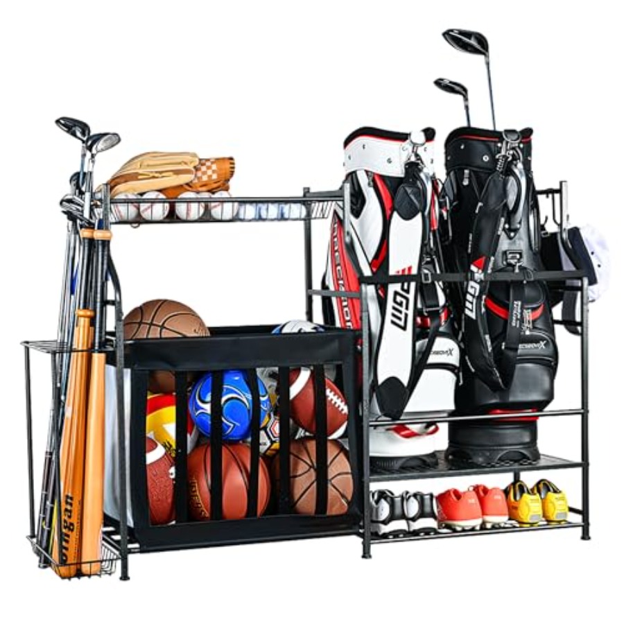 Golf Equipment Organizer For Garage - Sports Equipment Organizer Rack Garage Ball