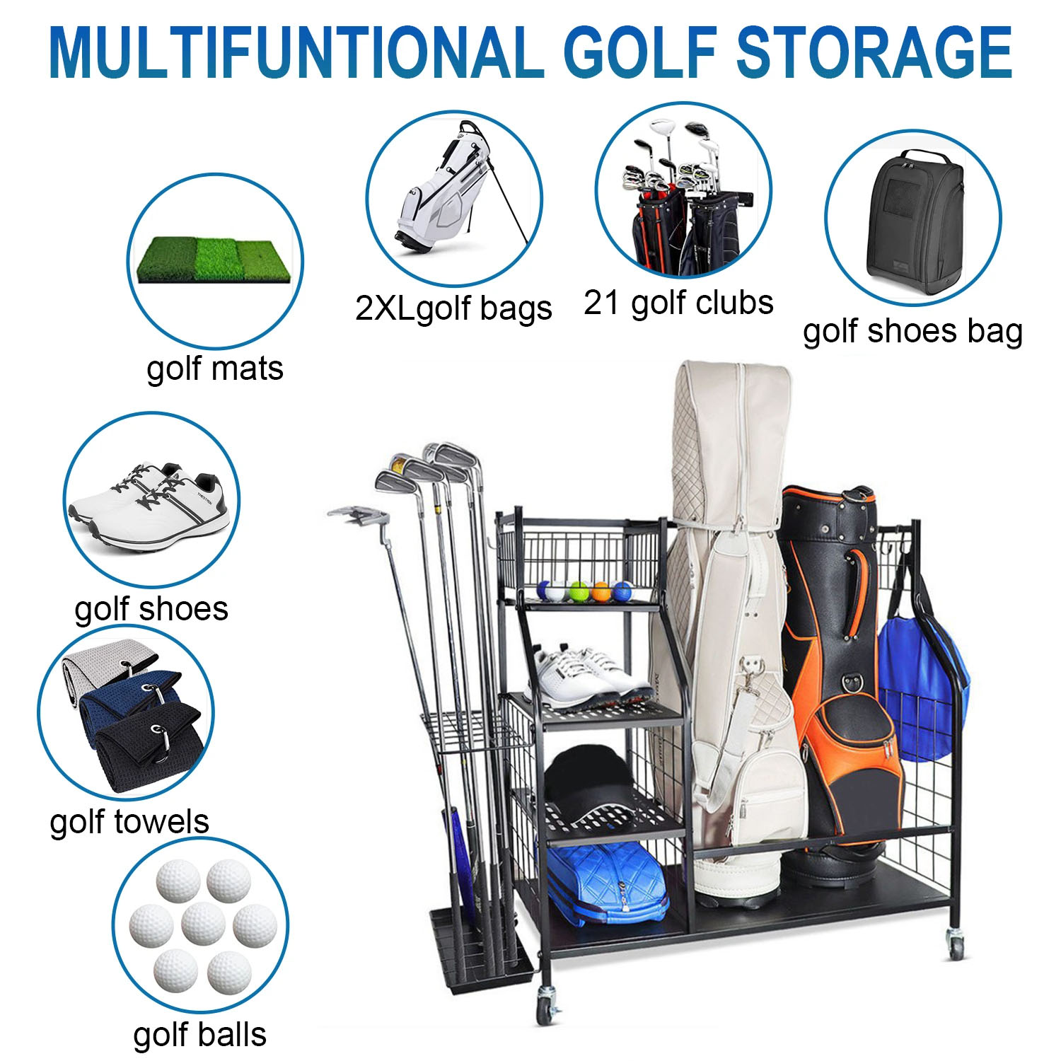 Golf Bag Storage Garage Organi - Golf Equipment Organizer For Garage 리뷰 및 가격