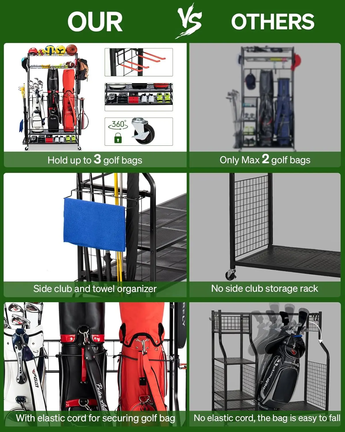Activity priceGolf Bag Storage - Golf Equipment Organizer For Garage 리뷰 및 가격