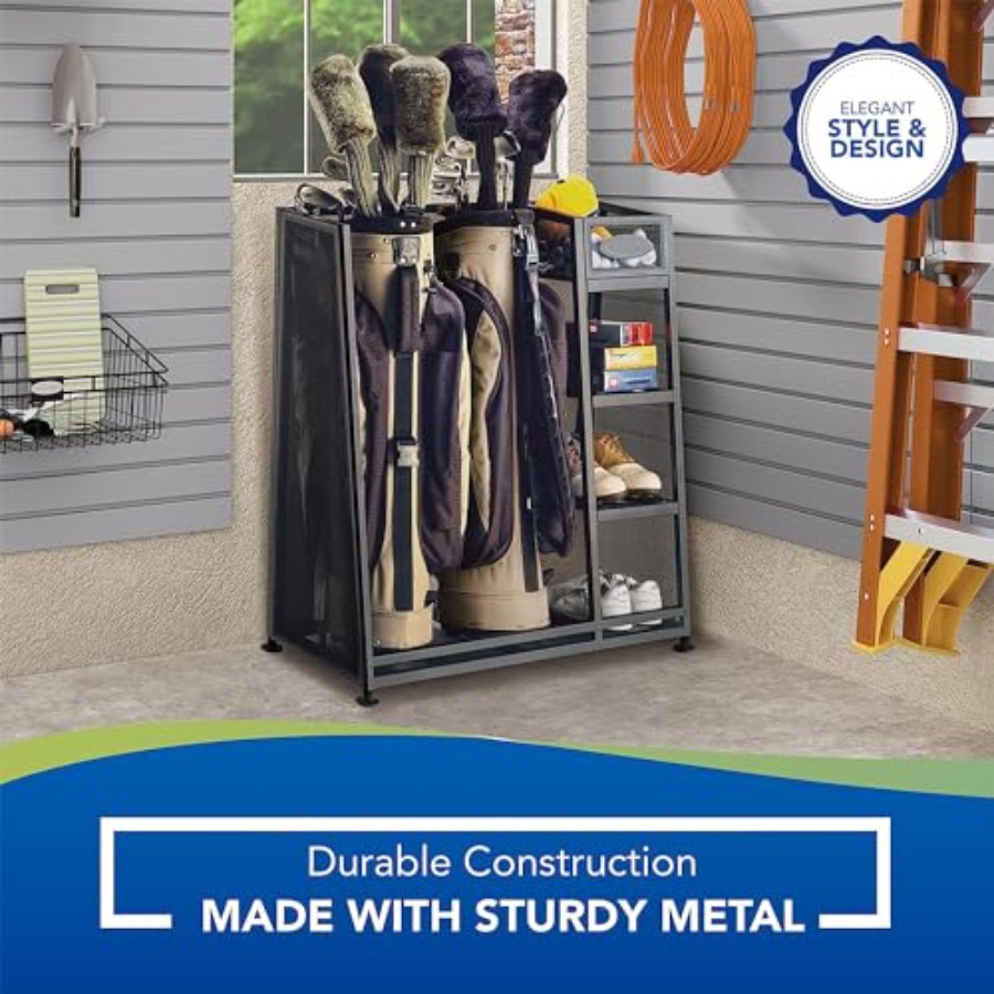Heavy-duty metal golf bag and  - Golf Equipment Organizer For Garage 리뷰 및 가격