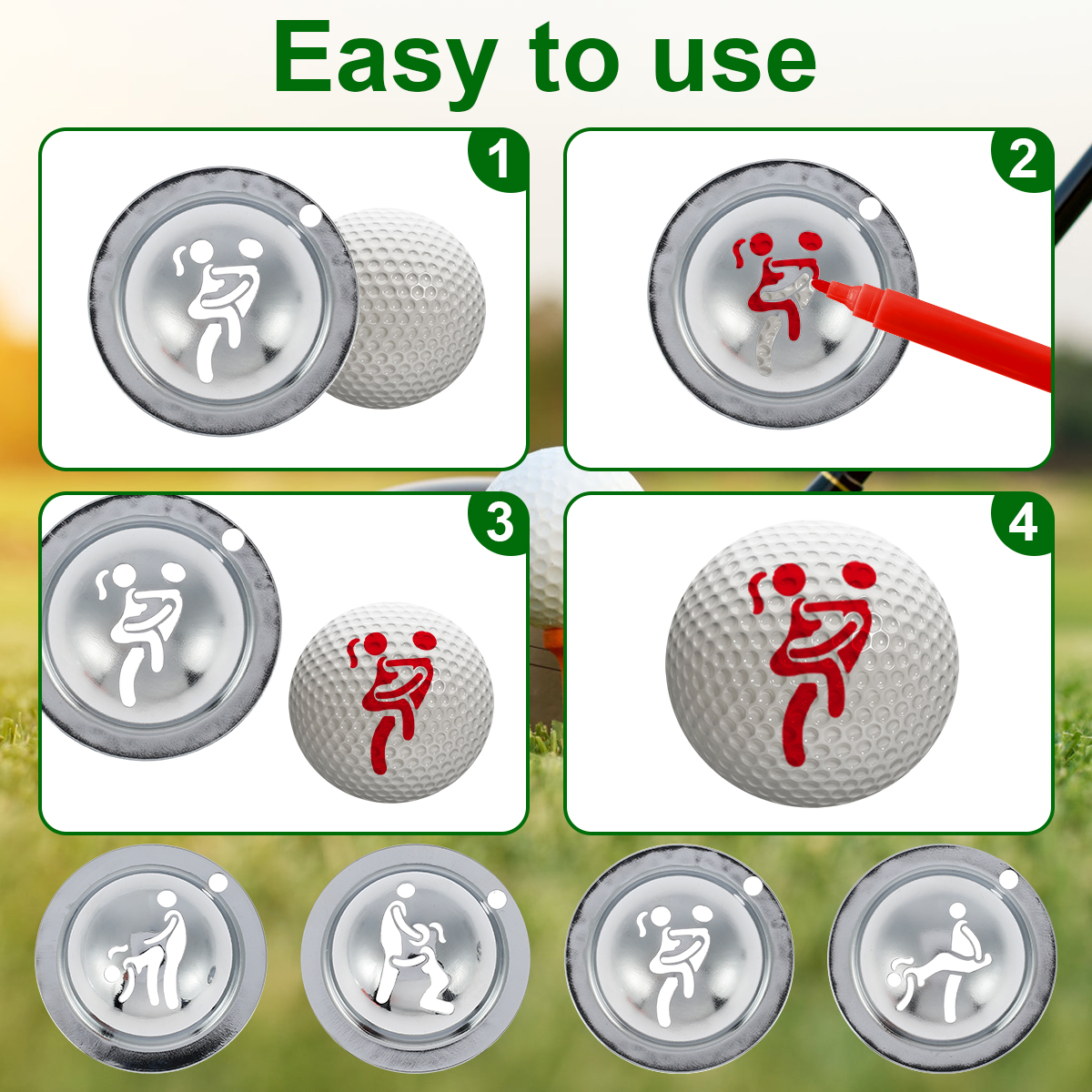 4Pcs Creative Funny Golf Ball  - Ball Marker Set 리뷰 및 가격