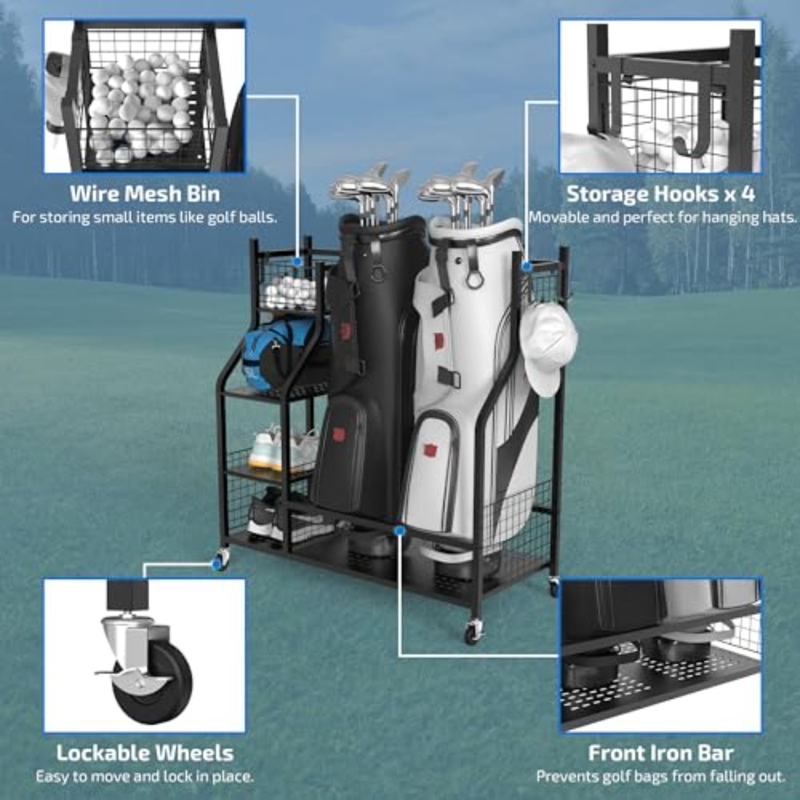 Golf Bag Storage Garage Organi - Golf Equipment Organizer For Garage 리뷰 및 가격