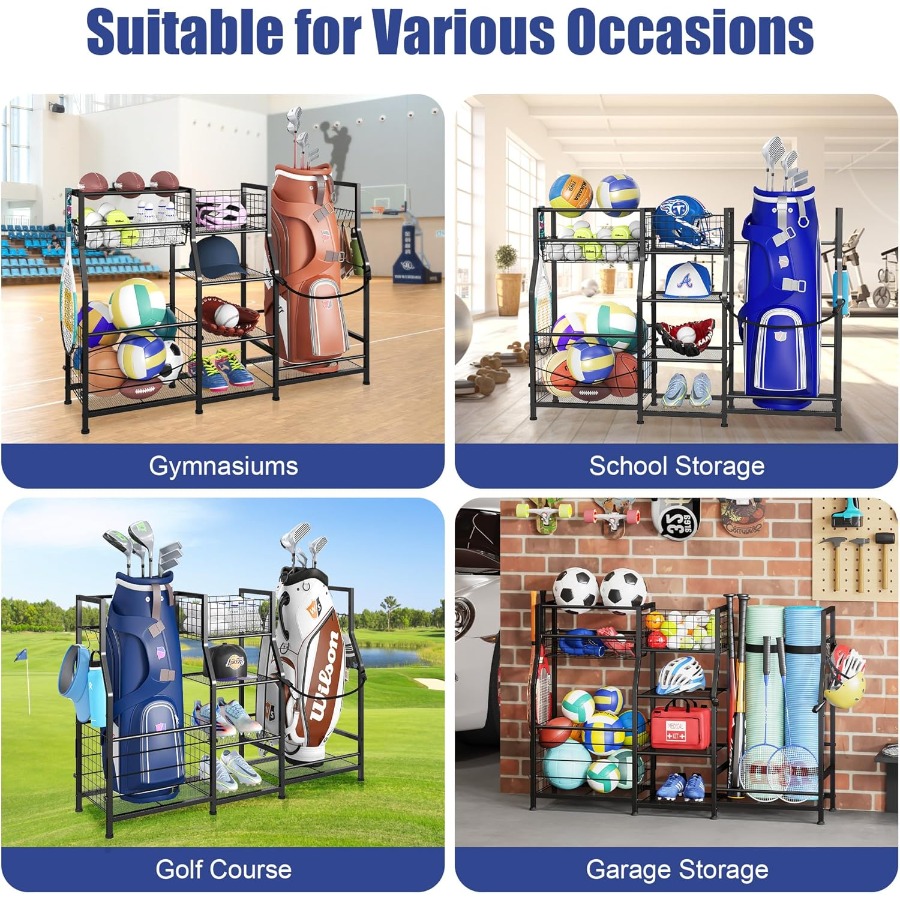 Golf Bag Stand Garage Storage  - Golf Equipment Organizer For Garage 리뷰 및 가격