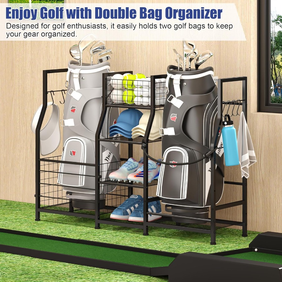 Golf Bag Stand Garage Storage  - Golf Equipment Organizer For Garage 리뷰 및 가격