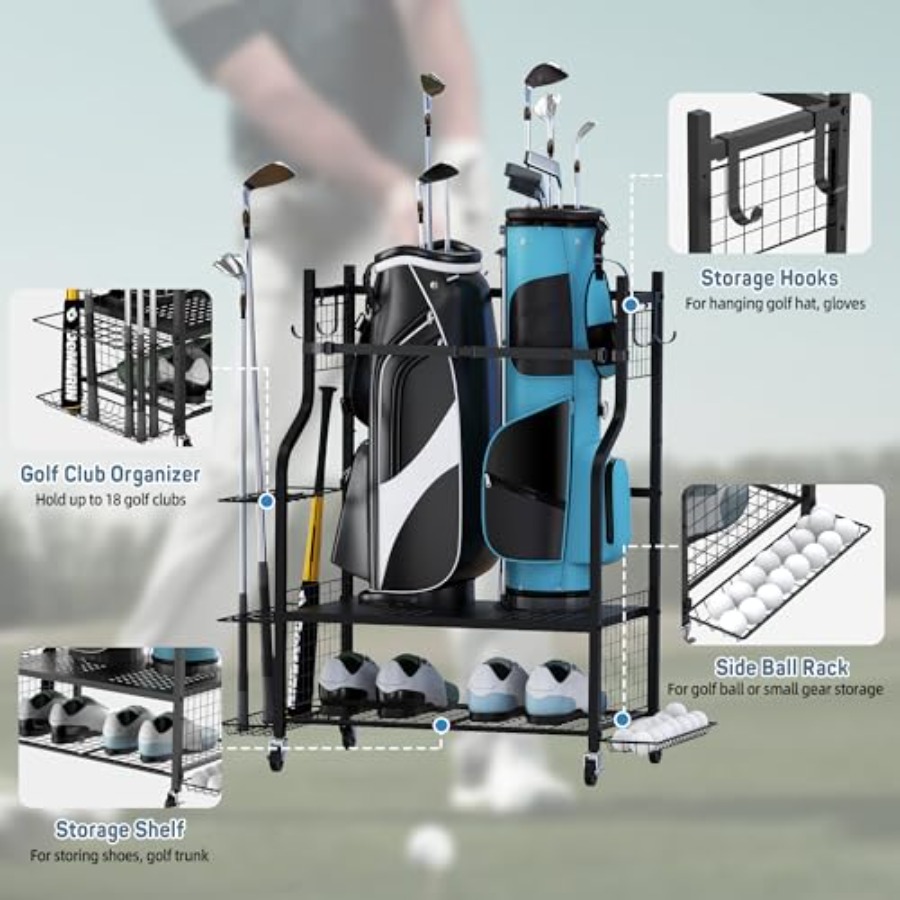 Golf Bag Storage Garage Organi - Golf Equipment Organizer For Garage 리뷰 및 가격