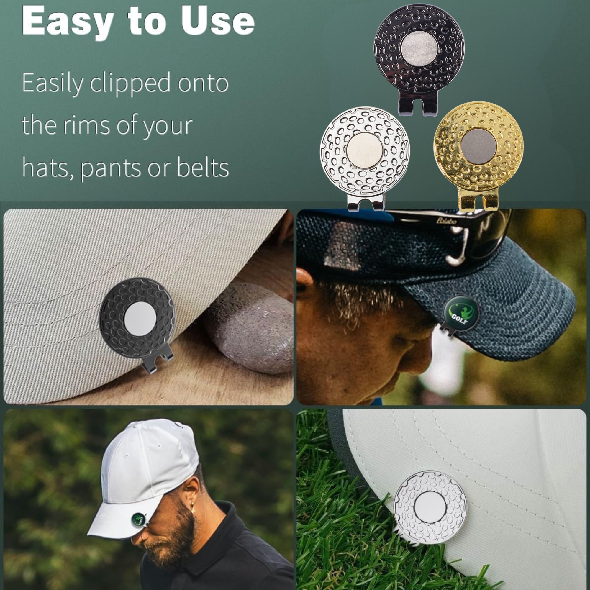 4-pack Golf Cap Clips - Zinc A - Ball Marker Set 리뷰 및 가격