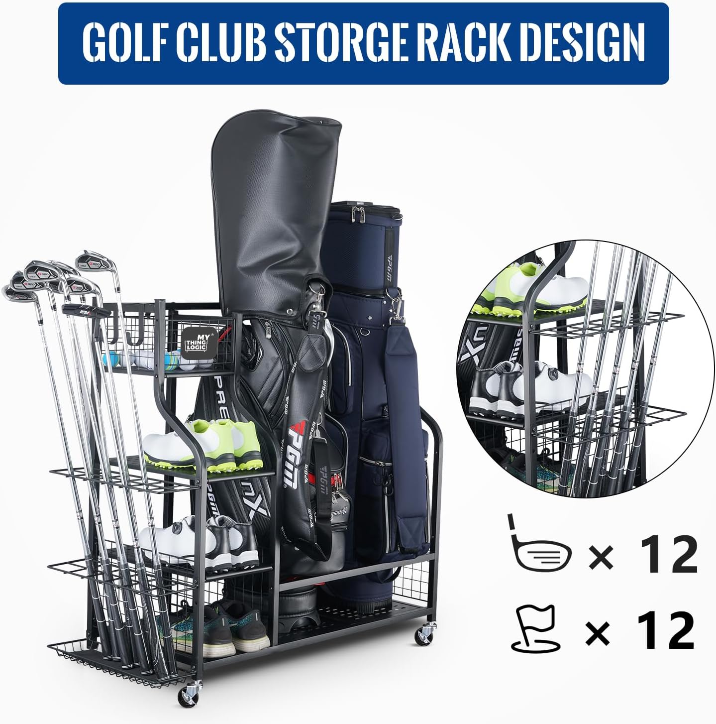 Golf Storage Garage Organizer, - Golf Equipment Organizer For Garage 리뷰 및 가격