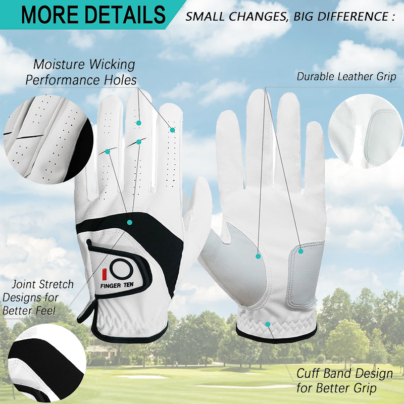 5 Pcs Golf Gloves Men Leather  - Golf Equipment Sales 리뷰 및 가격