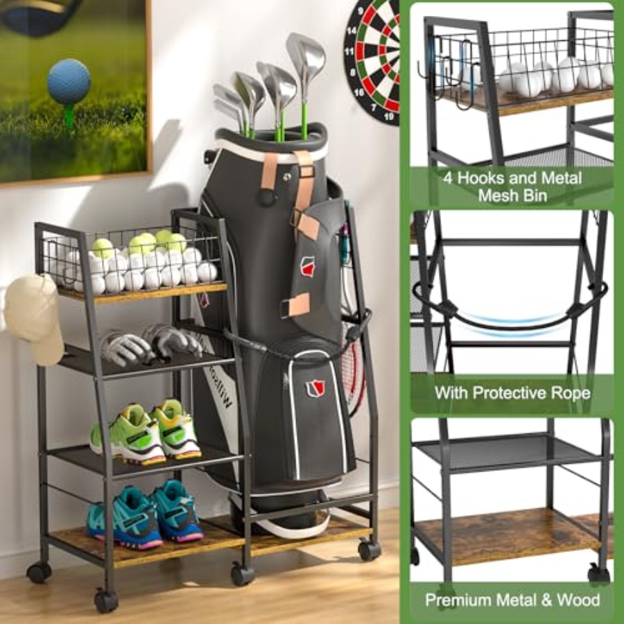 Golf Bag Garage Storage Rack w - Golf Equipment Organizer For Garage 리뷰 및 가격
