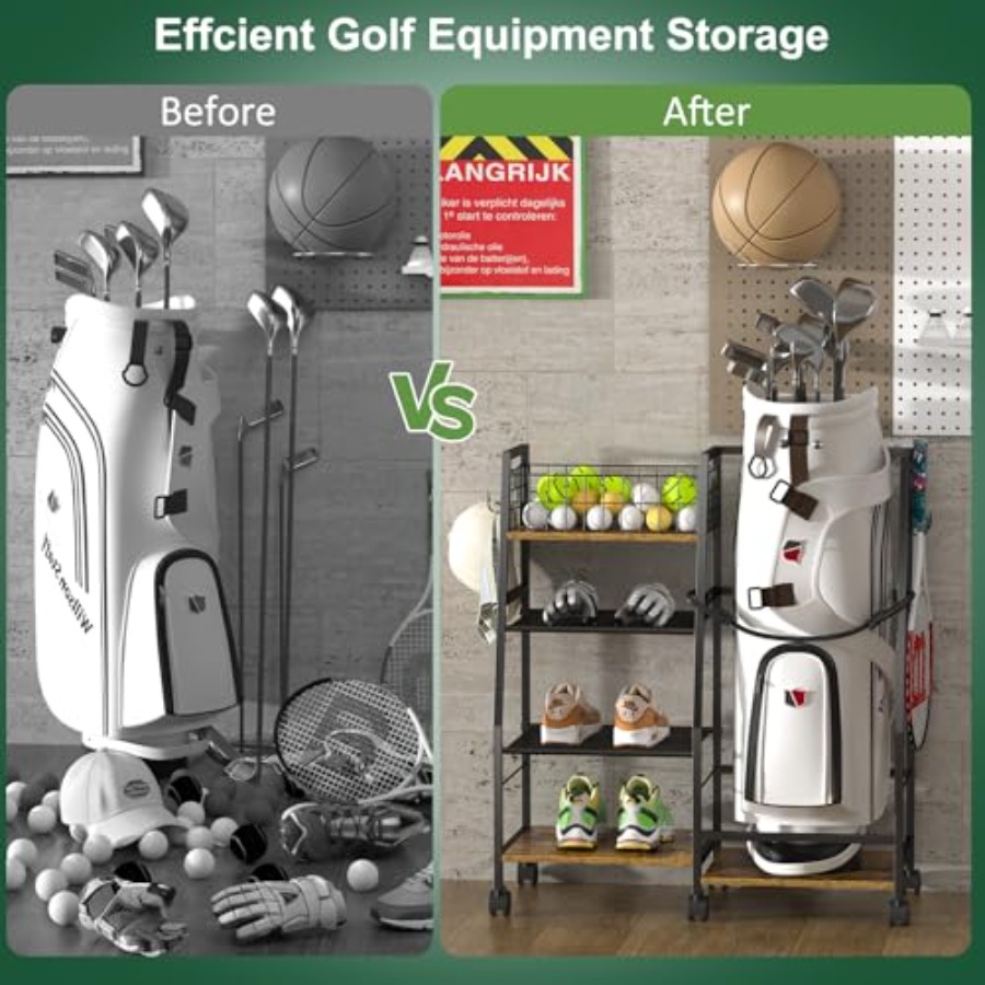 Golf Bag Garage Storage Rack w - Golf Equipment Organizer For Garage 리뷰 및 가격