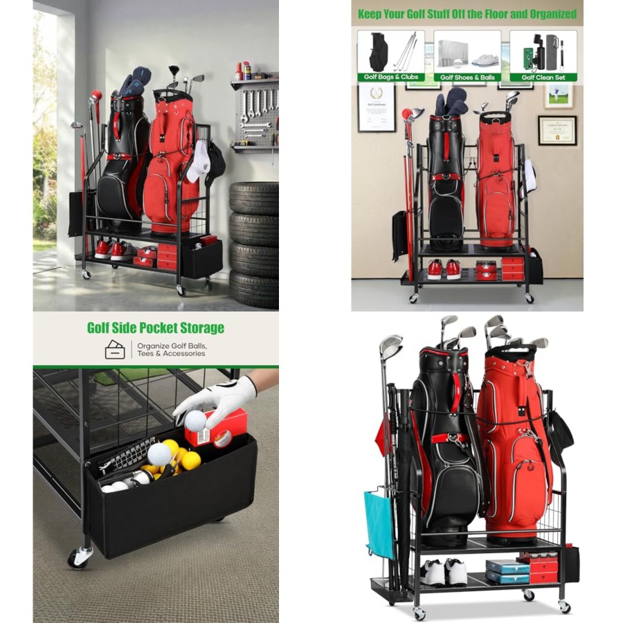Golf Bag Storage Garage Organi - Golf Equipment Organizer For Garage 리뷰 및 가격